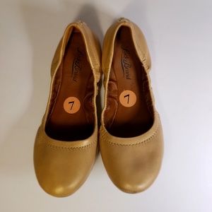 Lucky brand Emmie ballet flat metallic tan